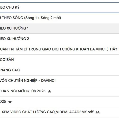 Combo 9 Khoá Học Đầu Tư Chứng Khoán Da Vinci