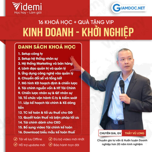 Share 16 Khoá Học Kinh Doanh, Khởi Nghiệp, CEO Thầy Vũ Long_Giamdoc.Net