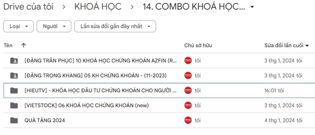 combo 25 khoá học chứng khoán
