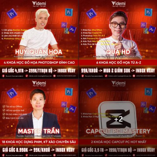 Combo 30 Khoá Học Thiết Kế Đồ Học, Chụp Hình, Quay Dựng Đỉnh Cao-Kobe Media