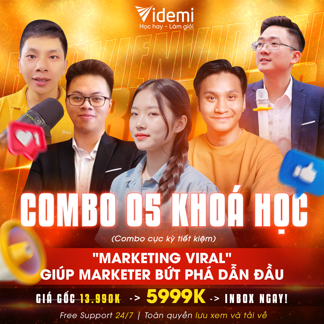 Share combo 5 khóa học truyền nghề Viral Marketing hot nhất hiện nay