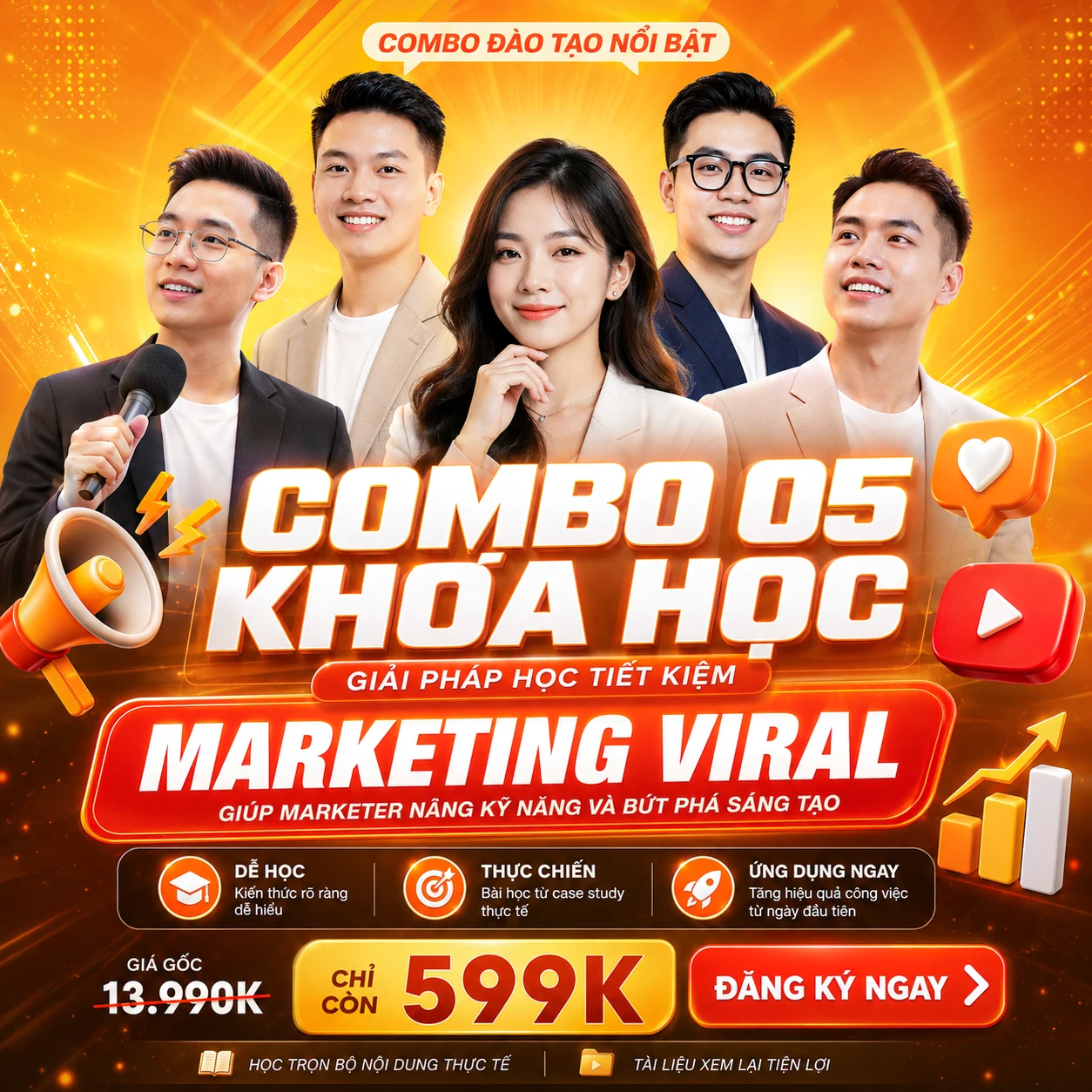 Share combo 5 khóa học truyền nghề Viral Marketing hot nhất hiện nay