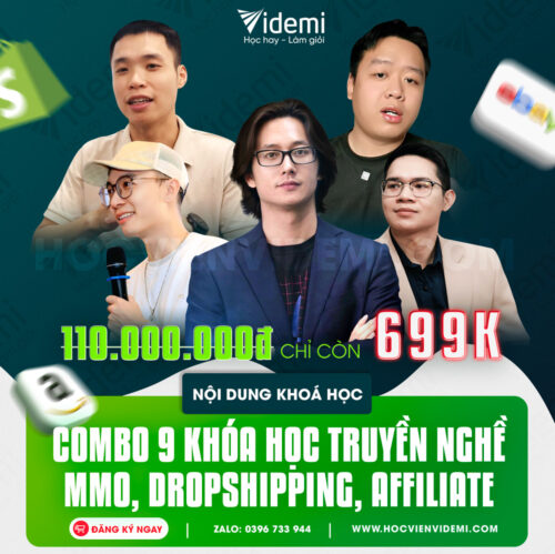 Combo 9 Khóa Học MMO Dropshipping, Affiliate
