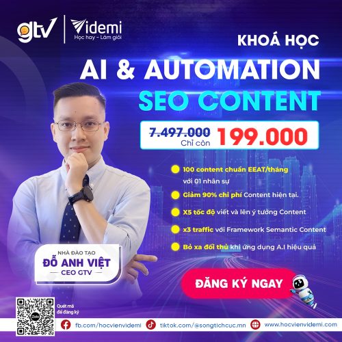 Khóa học AI & Automation Content SEO Tại The AI Growth | GTV SEO