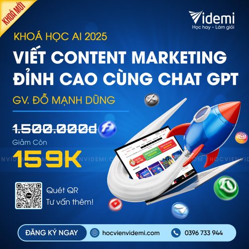 Khóa học Viết Content Marketing Đỉnh Cao Với Chat GPT cùng giảng viên Đỗ Mạnh Dũng