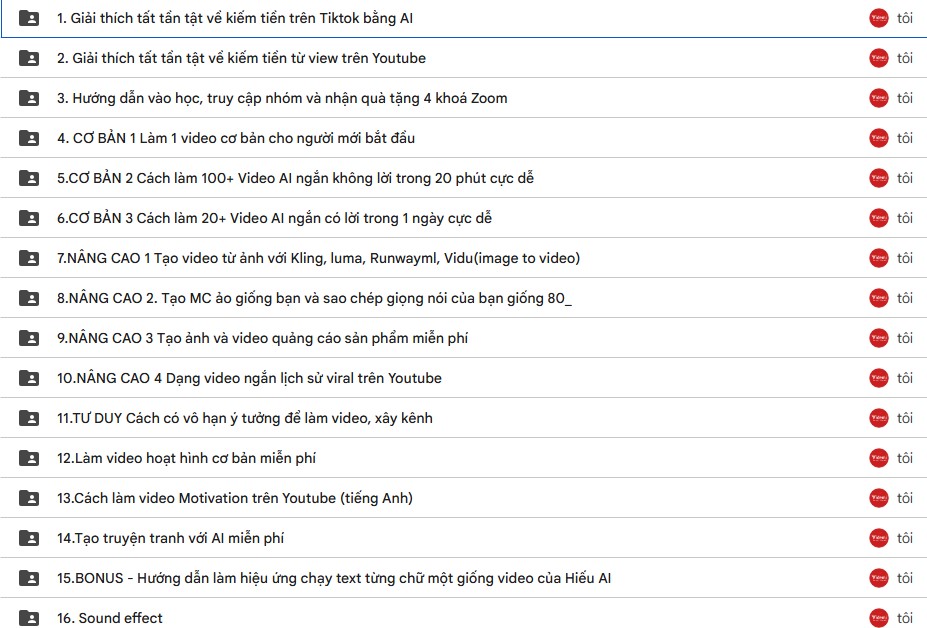 Khóa Học Thực Chiến Tạo Video Triệu View Với Hiếu AI
