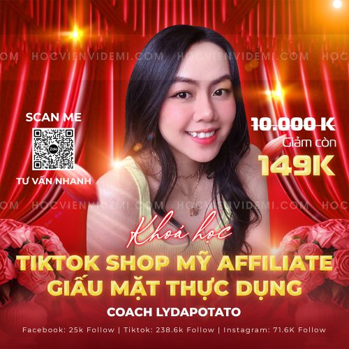 Khóa học TikTok Shop Mỹ Affiliate Lydapotato