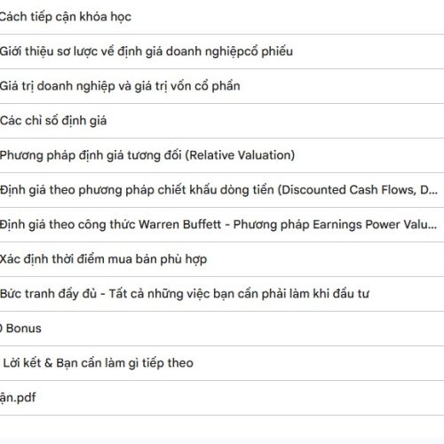 Nội Dung Khóa Học Đầu Tư Giá Trị Value Investing Masterclass Từ GoValue
