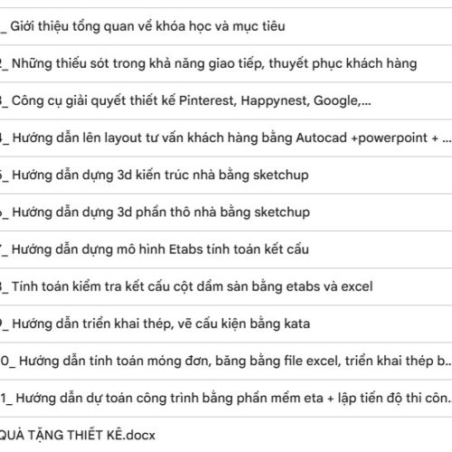 Khóa Học Thiết Kế Kết Cấu Và Thi Công Nhà Phố & Biệt Thự Trọn Gói