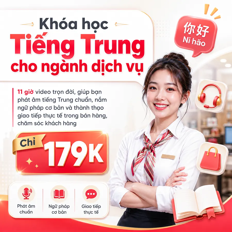 Khóa học Tiếng Trung cho ngành dịch vụ