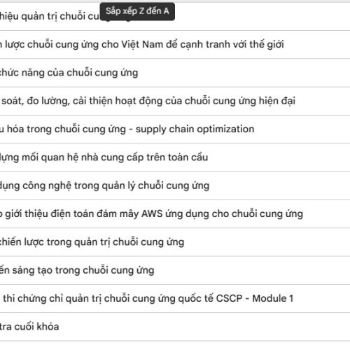 Khóa Học Quản Trị Chuỗi Cung Ứng Masterclass