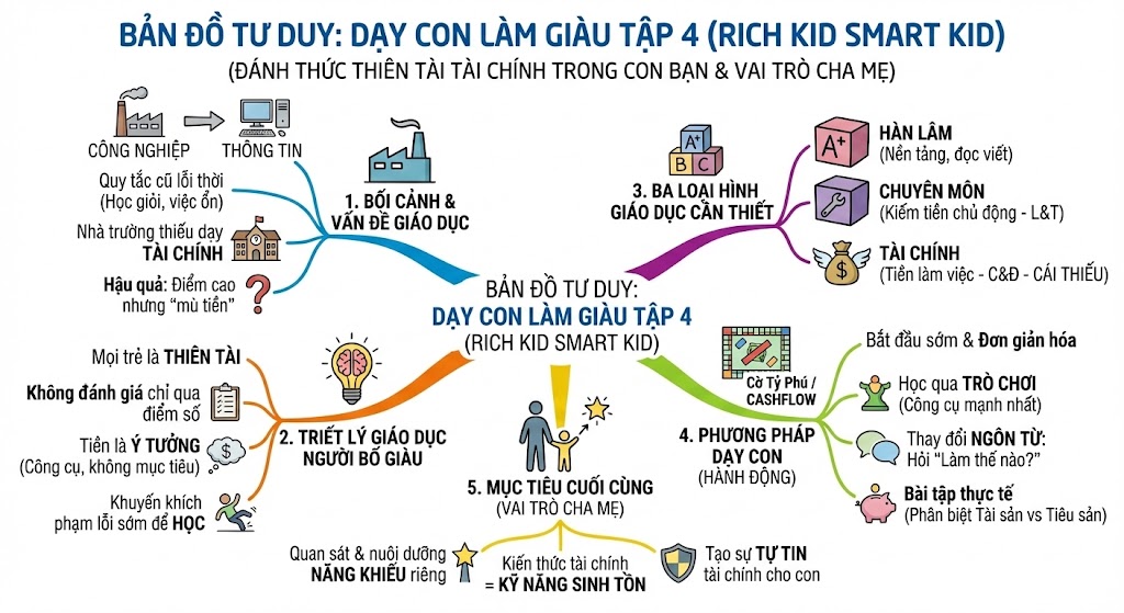 Tóm tắt sách Dạy Con Làm Giàu Tập 4