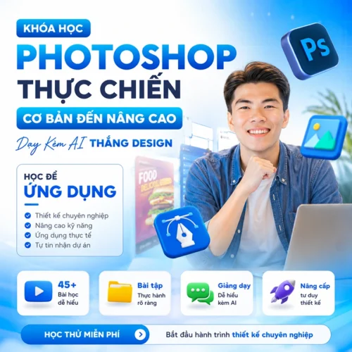 Khóa Học Photoshop Thắng Design Thực Chiến Cơ Bản Đến Nâng Cao Dạy Kèm AI