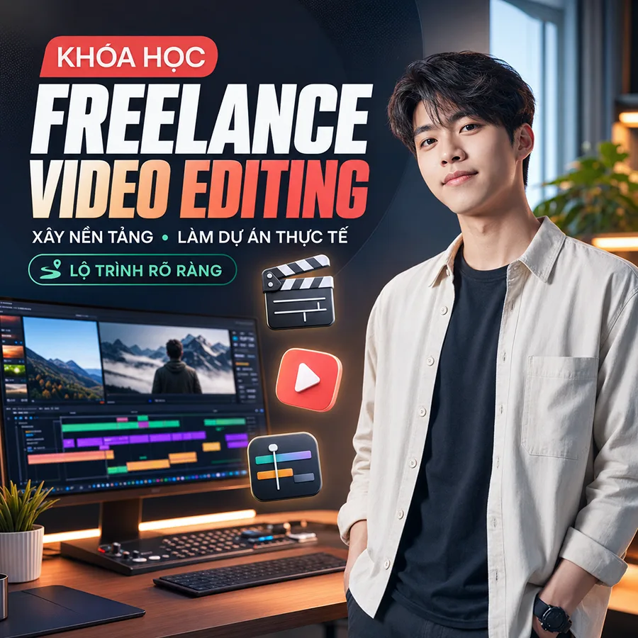 Khóa Học Freelance Tiến Tới $3,000/Tháng Video Editing Từ MVP SeanKang